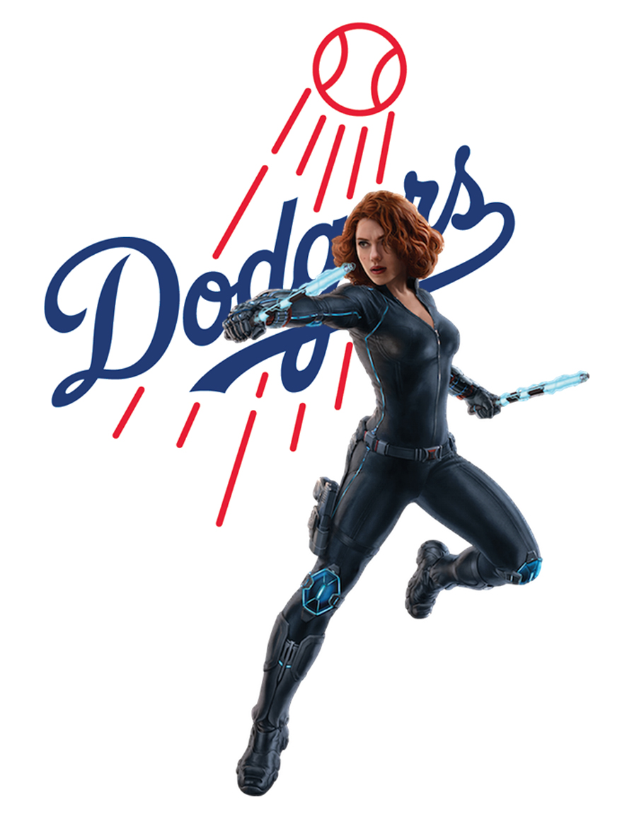 Los Angeles Dodgers Black Widow Logo vinyl decal